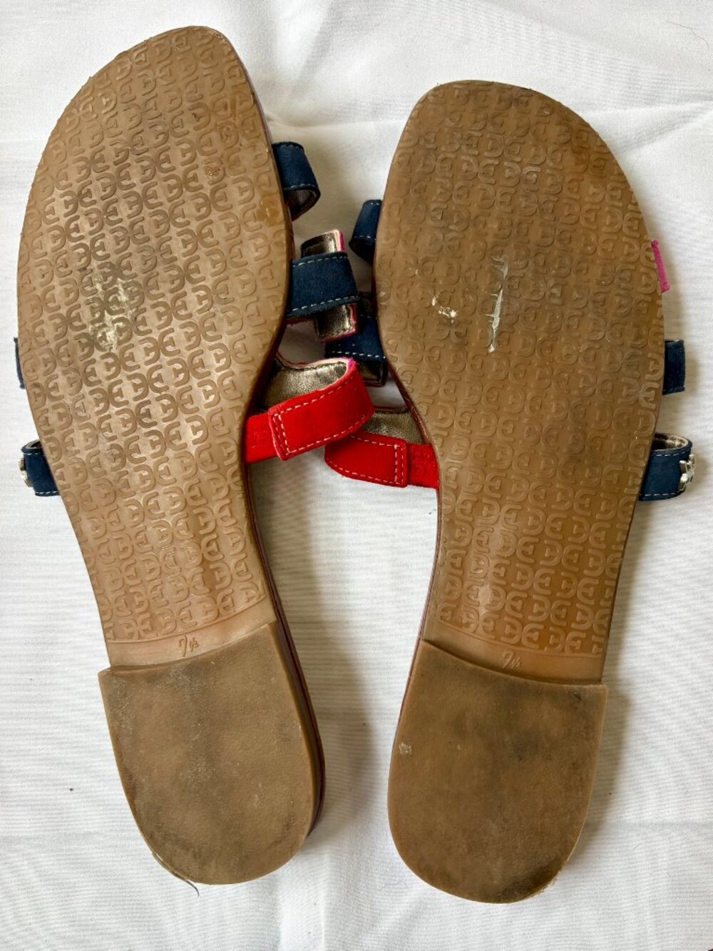 Sam Edelman Women's Bay Slide Sandals in Pink, Red & Navy Suede | Size 7.5 - Picture 4 of 5